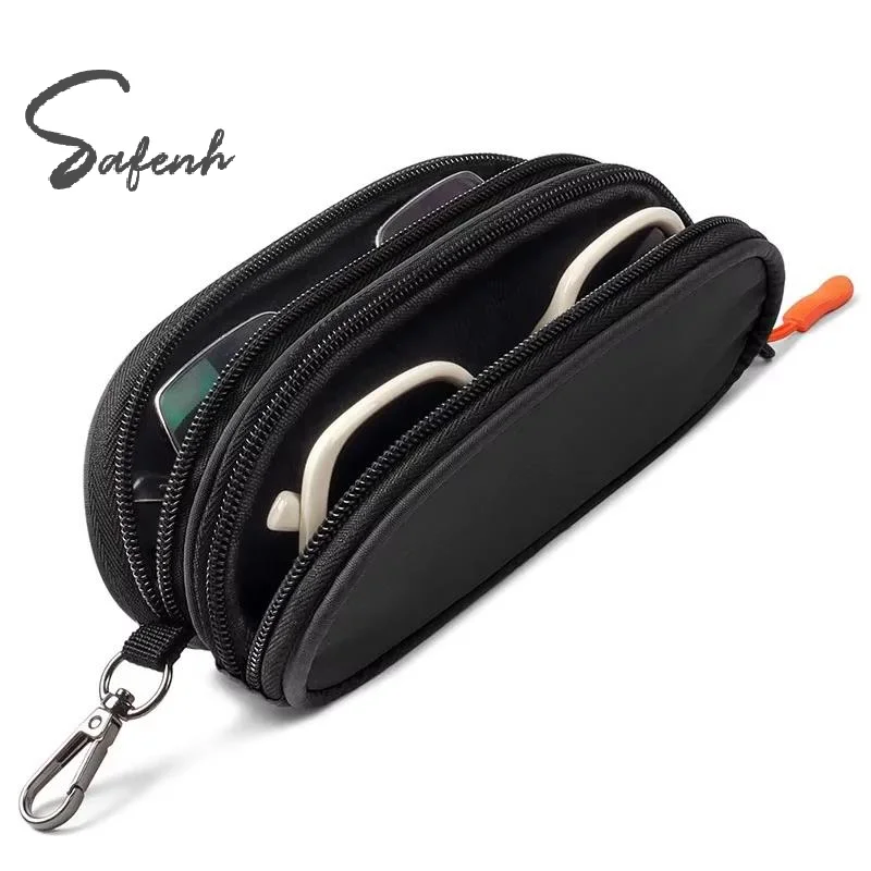 Sunglasses Case Double Layer Zipper Portable Shockproof Box Eyewear Storage Bag For Travel Organizer