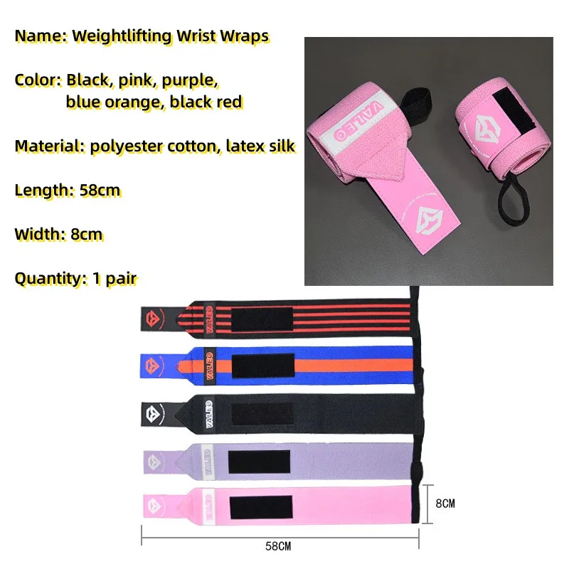 Weightlifting Wrist Wraps 58cm Professional Grade Wrist Support with Heavy Duty Thumb Loop for Men Women Gym Strength Training