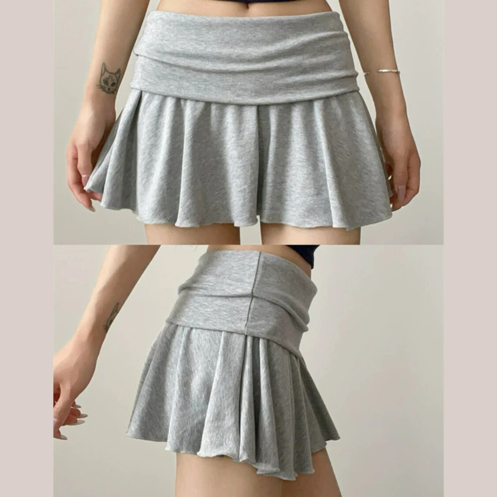 

Casual Outings Black Casual Sports Skirt Elastic Waist Skirt Breathable Fabric Culottes Loose Fit Short Style Spring Summer Wear