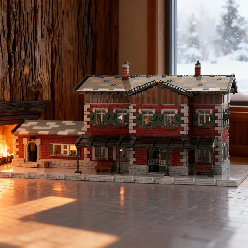 

7500pcs MOC Station Train Model Building Blocks Creative DIY Gift Display Decor Assemble Premium Adult Kids Desk Home Toy Idea