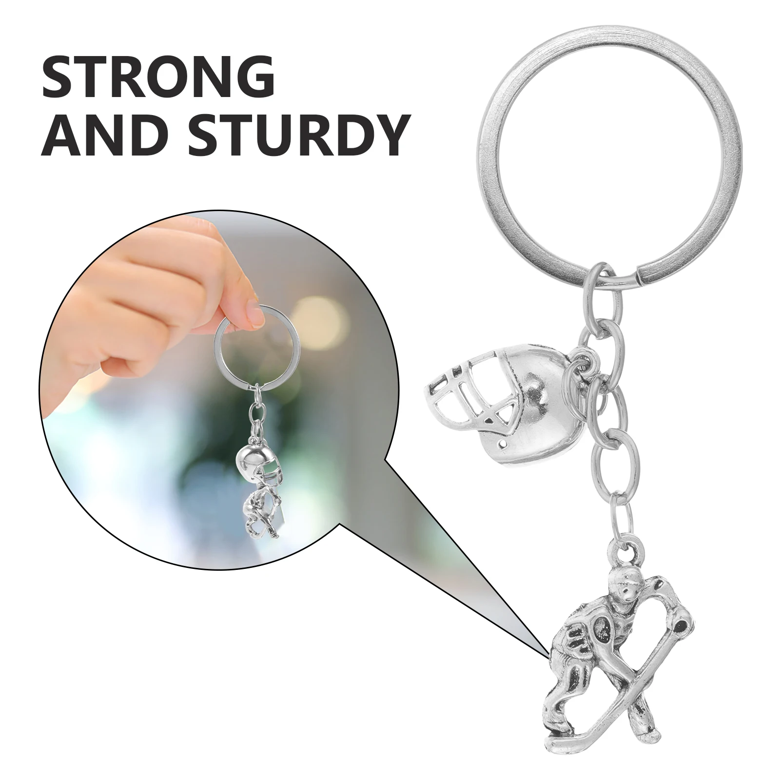 

Hockey Player Keychain Metal Charm Eishockey Schlusselanhang Schluesselanhaenger Accessories Gift Bag Decor Pendant Sport Themed