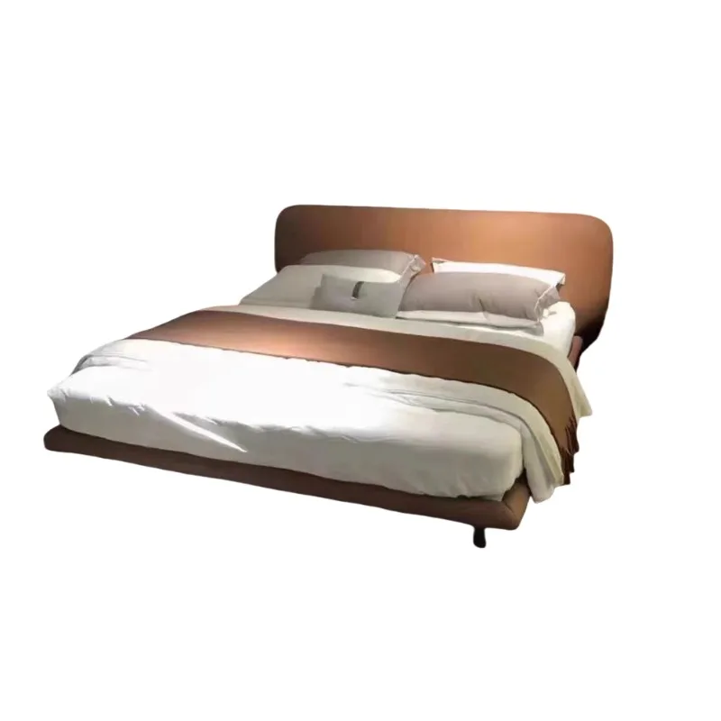 

Double bed soft imported first-layer leather bed Napa cowhide bed