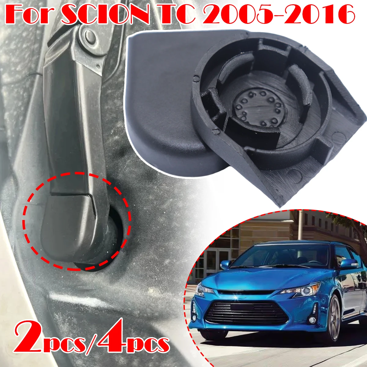 

2/4pcs Front Windshield Wiper Arm Blade Nut Bolt Caps For SCION TC 2005-2016 XA Car Windscreen Window Rocker Cover Accessories
