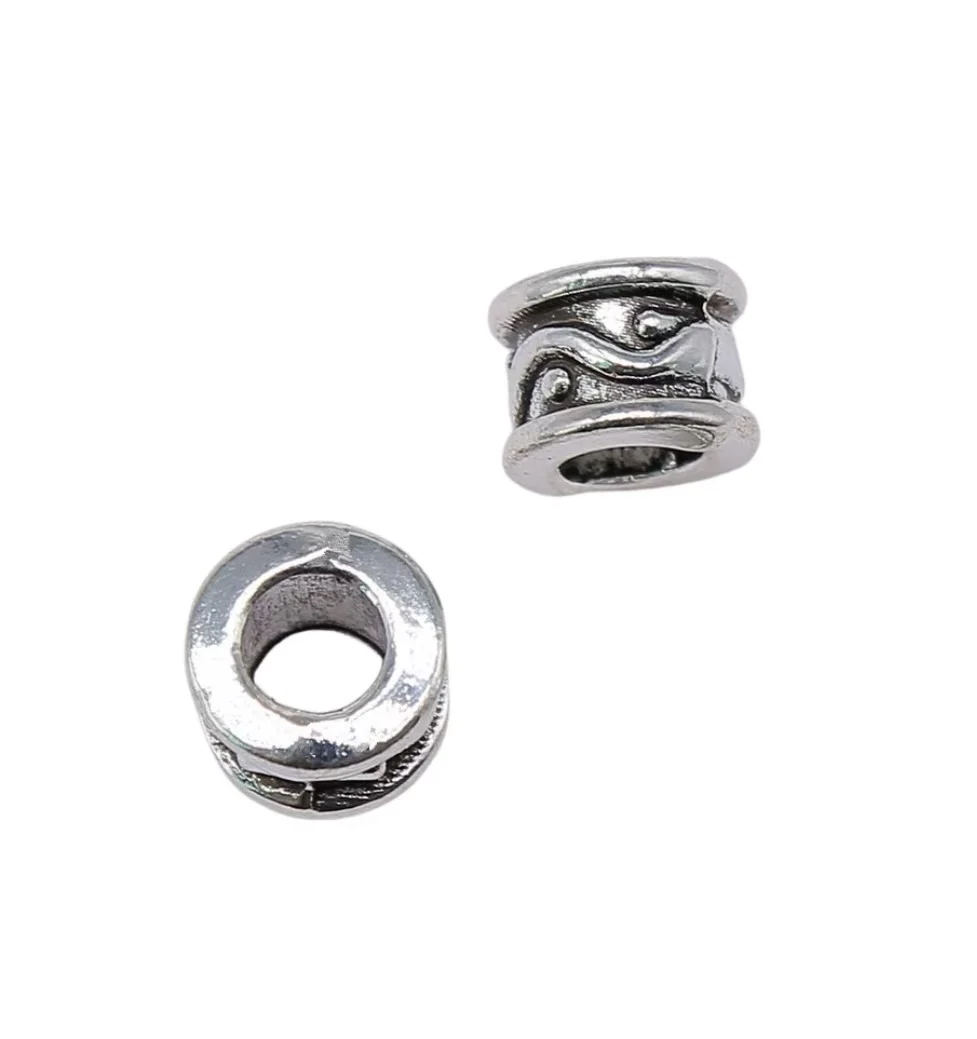 

40 шт. 8x8x6 мм металлические тибетские посеребренные бусины из цинкового сплава T0324 для изготовления ювелирных изделий