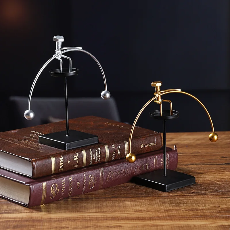 Minimalist Abstract Balance Figure- Modern Metal Desk Sculpture for Office Reception