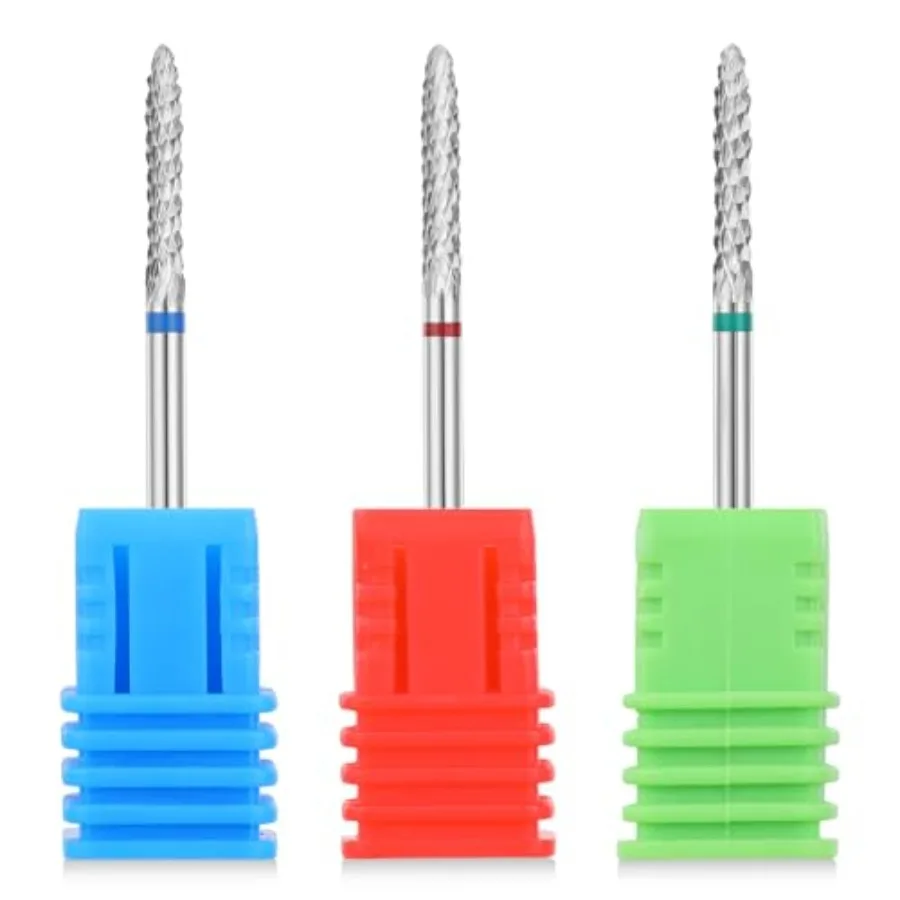

3pack Cuticle Nail Drill Bit, 3/32" Tungsten Carbide Nail Buffer Bit for Gel Remover Drill Bit Under Nail Cleaner Dead Skin Nai