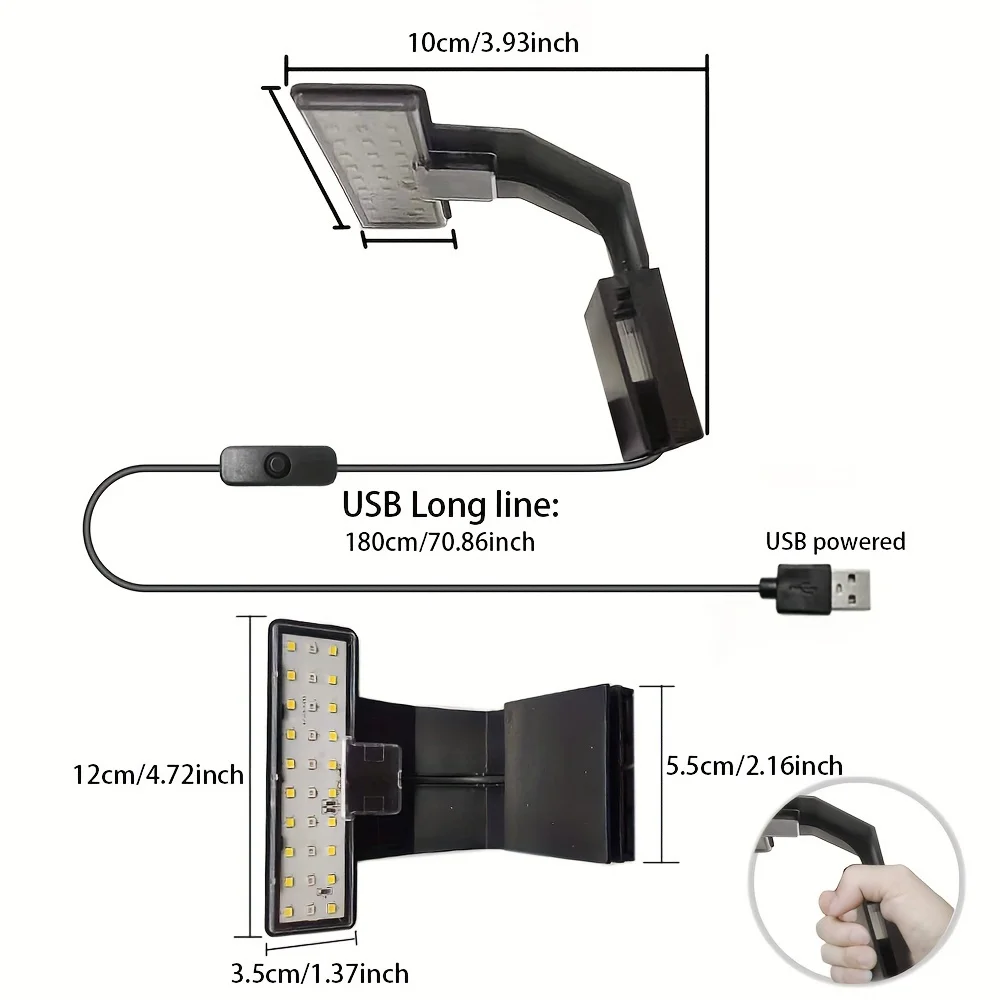 USB Switch Fish Tank Lights Tanks and Aquariums Accessories Aquatic Lighting LED Grow Plant for