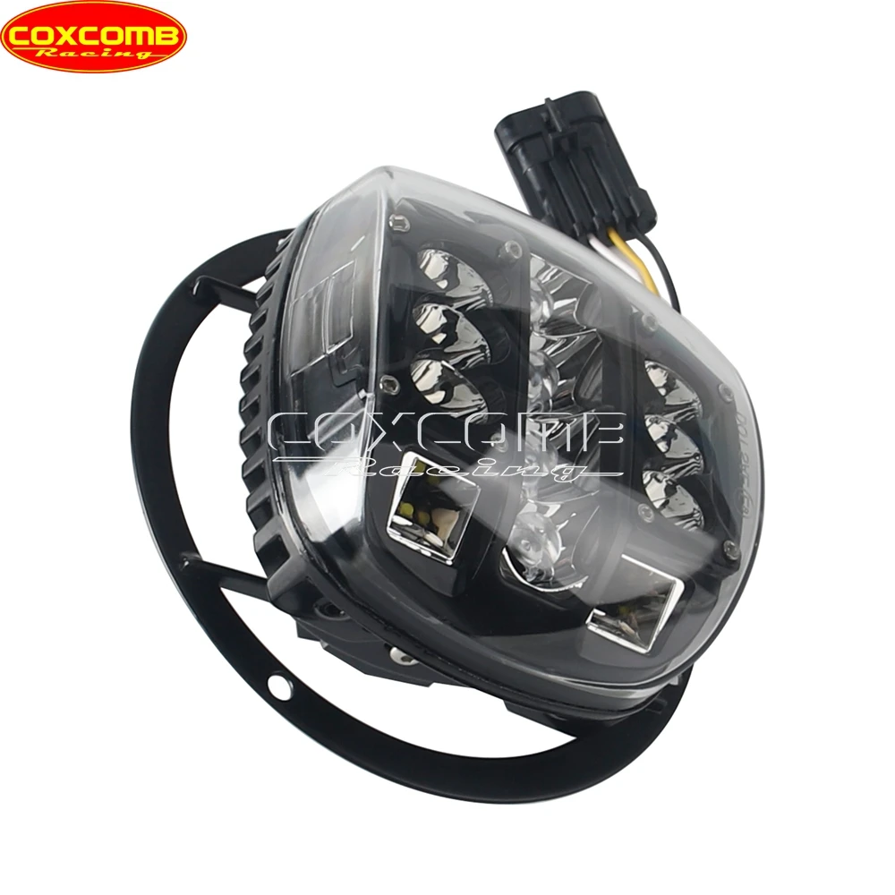 LED Headlight Waterproof Spot Flood Combo E-Mark High Low Beam Aluminum Shell Lamp For Harley Street Bob Low Rider ST 2022-2026