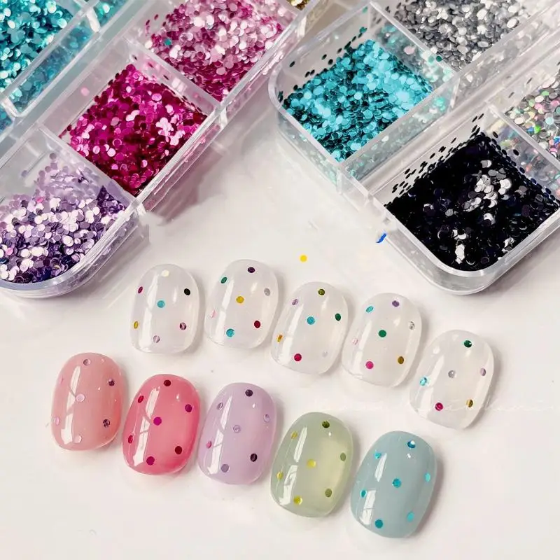 (BF06)1 Set Sparkly Irregular Nail Flakes 12 Grids Holographic Glitter Nail Art Sequins Mermaid Makeup Manicure Decorations view 3