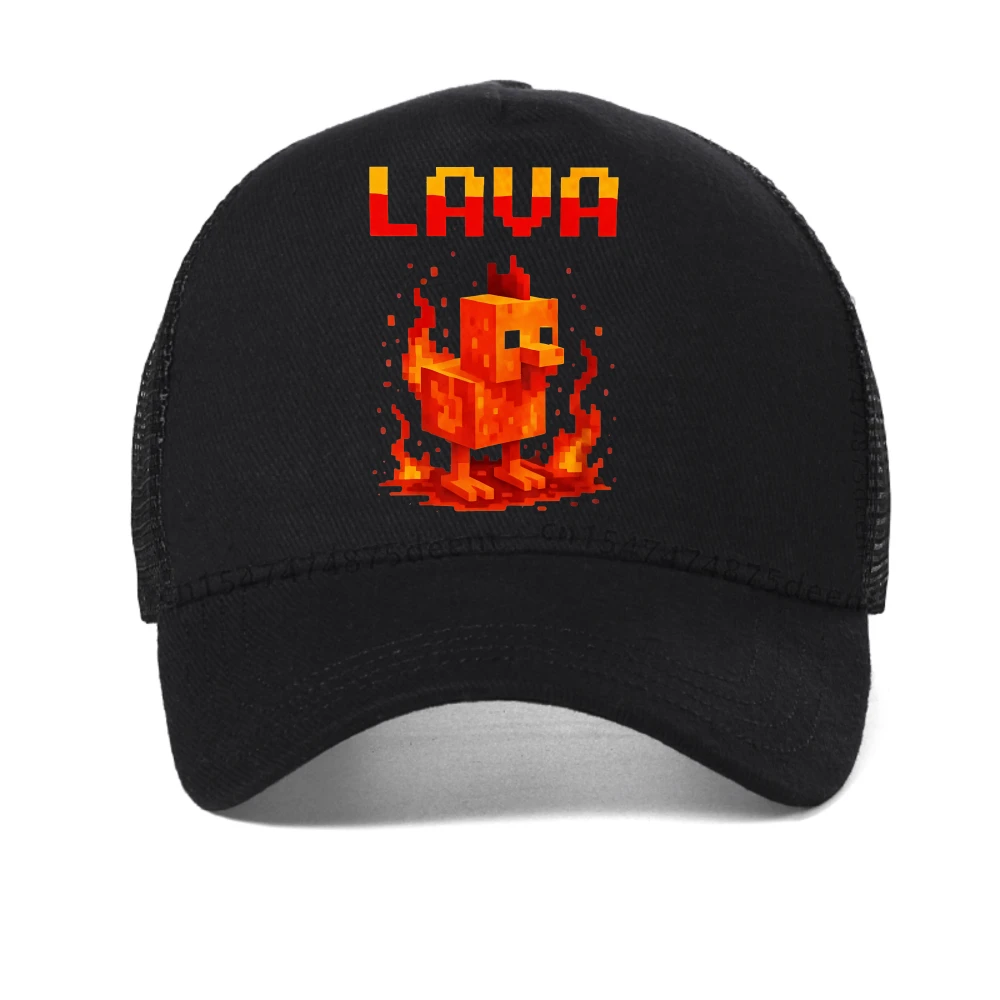 

Lava Chicken baseball cap Pixel Game Funny vintage Casual designer fashion hat outdoor casual unisex breathable mesh visor hats