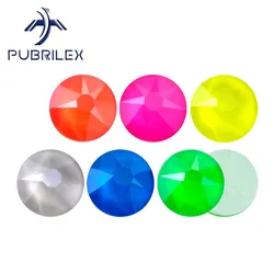 PUBRILEX-Xirius Crystal 288pcs Neon Strass 8big 8Small Non-Hotfix Flatback fluorescent Rhinestones for DIY Nail Art Garment