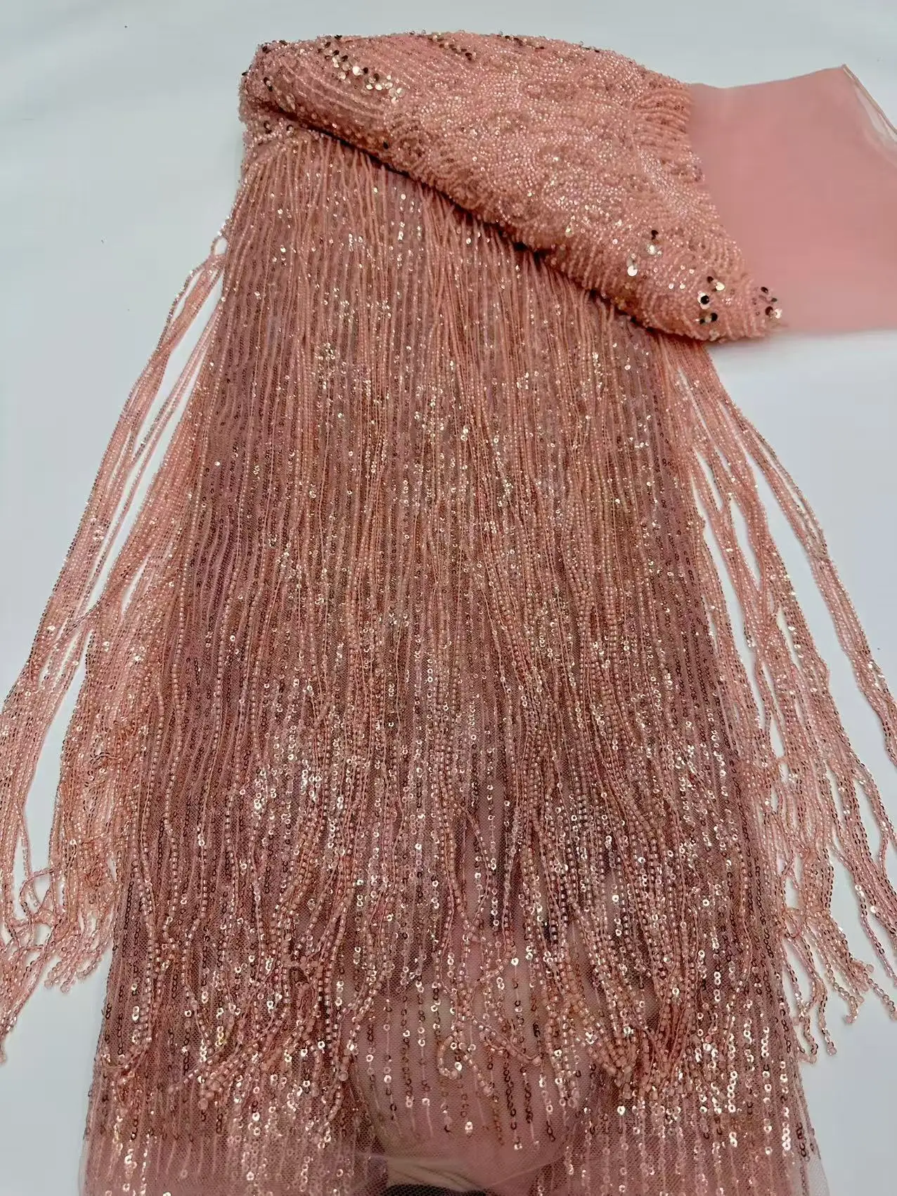 Wine 3D Tassel Sequined Lace African Net Lace Fabric 2026 High Quality Net Nigerian Lace Fabrics for Women Party Dresses  M648-1