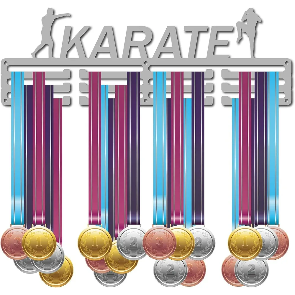 Karate Medal Holder Athlete Sport Medals Display Stand Wall Mount Hanger Decor Holders Home Badge Storage 3 Rung Medalist