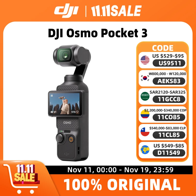 كاميرا DJI Osmo Pocket 3 بكسل كامل التركيز السريع 3 محاور Gimbal استقرار ميكانيكي بحجم الجيب ماركة أصلية متوفرة في المخزون #1