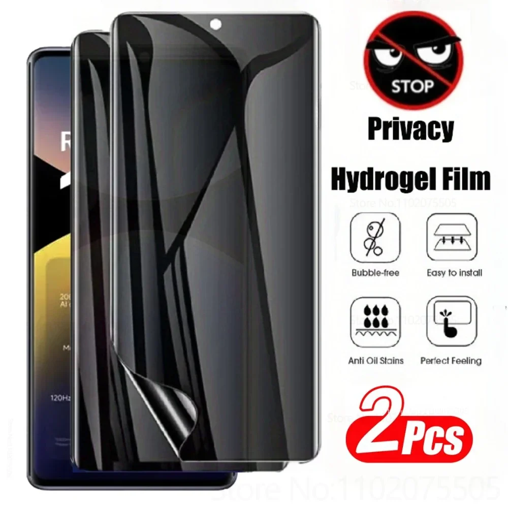 

2Pcs Anti-Spy Screen Protector For Redmi Note 14 13 11 12 Pro Plus 9 10 Pro Privacy Hydrogel Film For Redmi 14C 13C 12 10C 9A 9