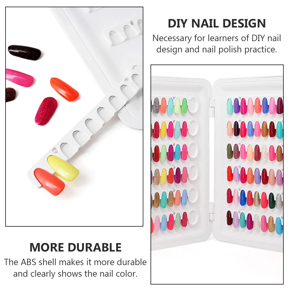 Nail Sample Board Show Cards 120-color Plate Polish Glue Abs Display Chart