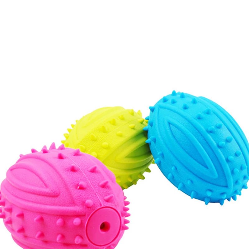 Pet Small Dog Treats Rugby Ball Puppy Interactive Toy Ball Training Toy for Large Dog Chew Hedgehog Toy Tooth Cleaning Bite Ball