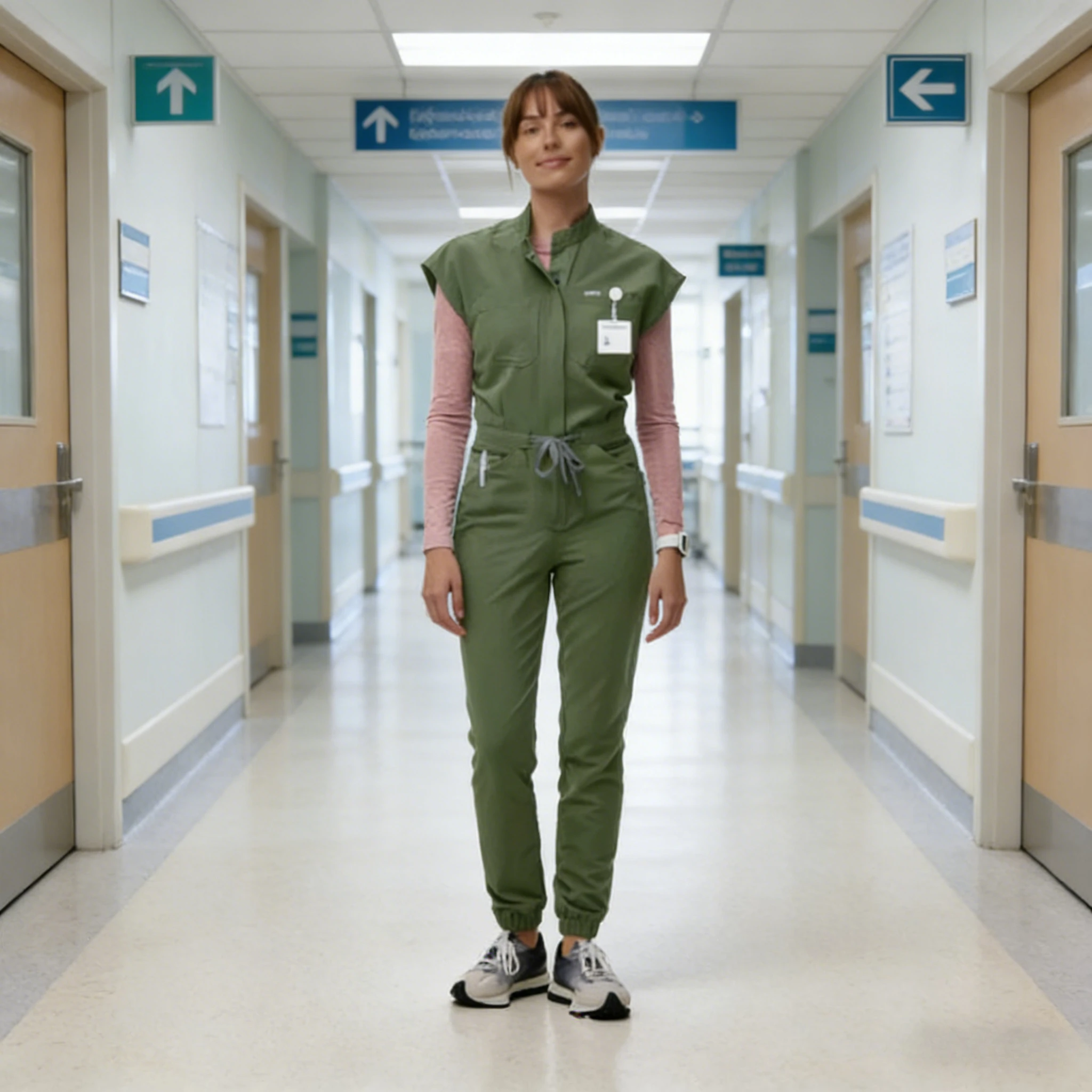 ชุดยูนิฟอร์มพยาบาลหญิง - ดีไซน์แขนค้างคาวแบบชิ้นเดียวสำหรับการล้างมือและการดูแลประจำวัน |   ชุดทำงานคุณภาพสูง