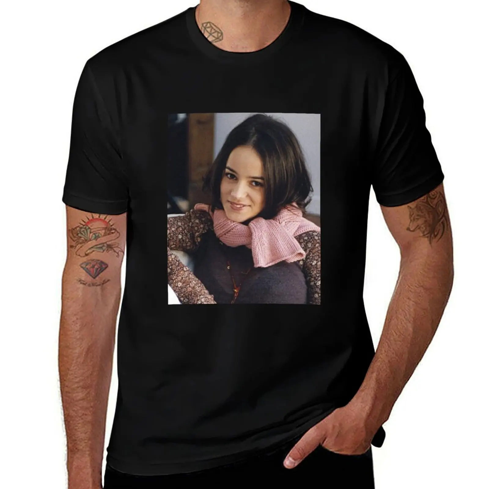 Футболка с изображением французской певицы Alizee Alizee Moi Lolita, футболка для строительных работ