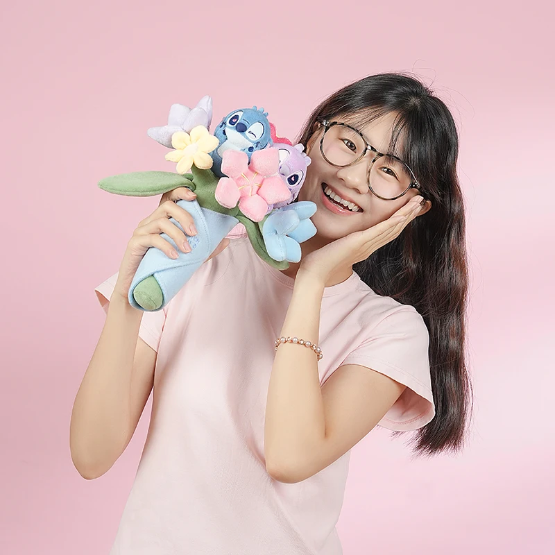 Novo disney genuíno judy nick shi diqi anqi em torno do buquê boneca bonito casal boneca menina aniversário natal presente surpresa