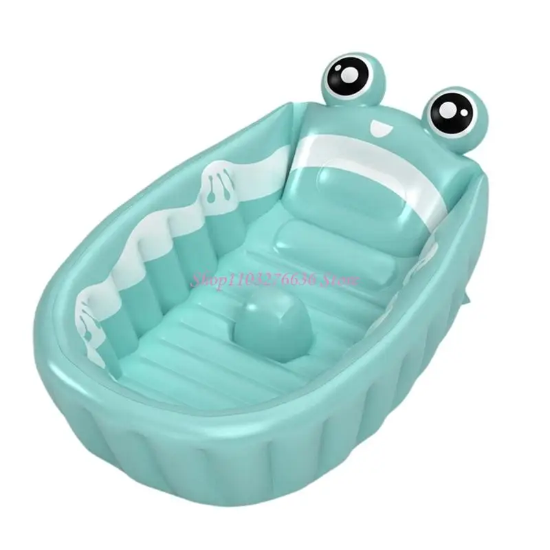R6FD Faltbare Badewanne, Babybadewanne, Cartoon-Tiermuster, aufblasbare Badewanne für Kinder, zum Aufblasen, empfohlen für 0–6 – Detail 5