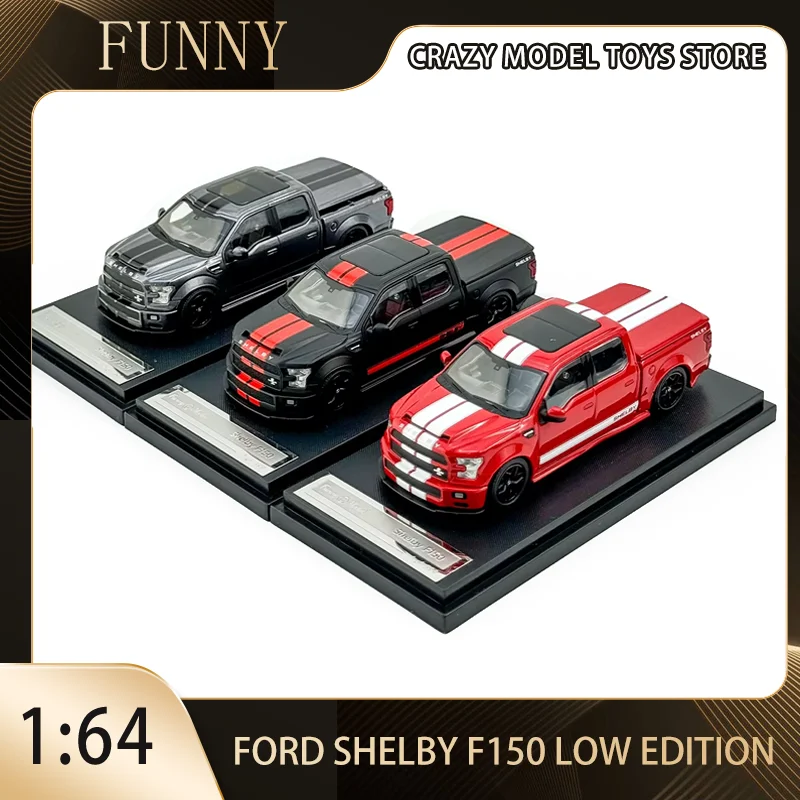 

Funny 1:64 Ford SHELBY F150 Low Low Edition Tail Covers Can Open Multi -accessible Alloy Die Casting Car Model Collection Toys