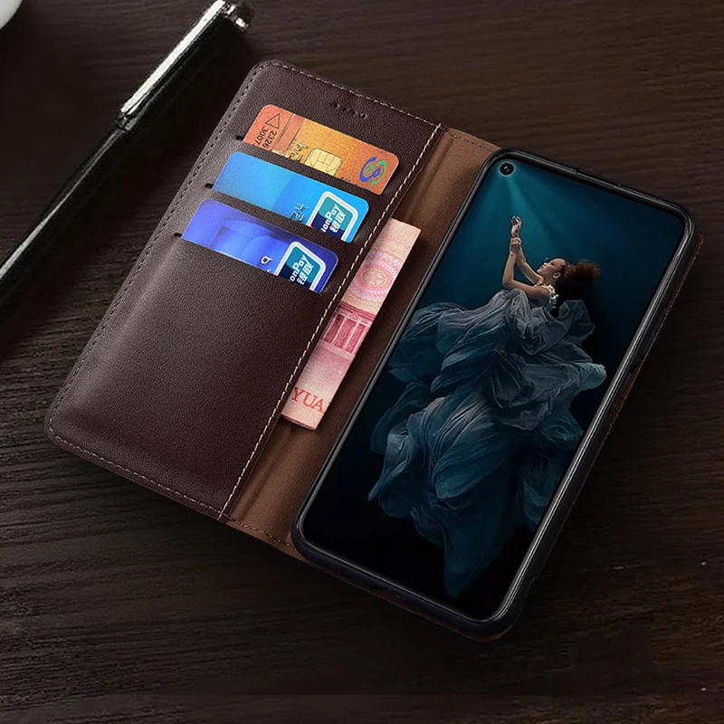 

Napa Inner Grid Genuine Leather Flip Case For Samsung Galaxy A12 A22 A32 A42 A52 A52S A72 A82 4G 5G Wallet Phone Cover Cases