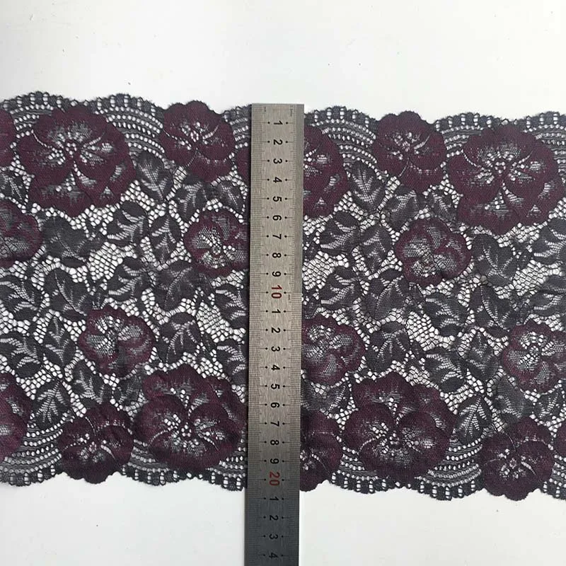 50Yards Fashion Elastic Lace Grey Stretch Flower Lace Ribbon Embroidered Lace Trim Mesh Flower Fabric For Women Dress