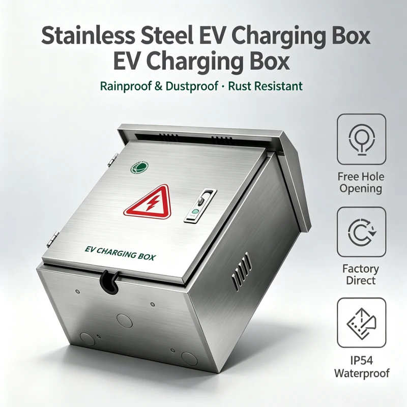 Stainless Steel EV Charging Box IP54 Waterproof Dustproof Anti-rust Outdoor Wall Mount EV Charger Protection Enclosure