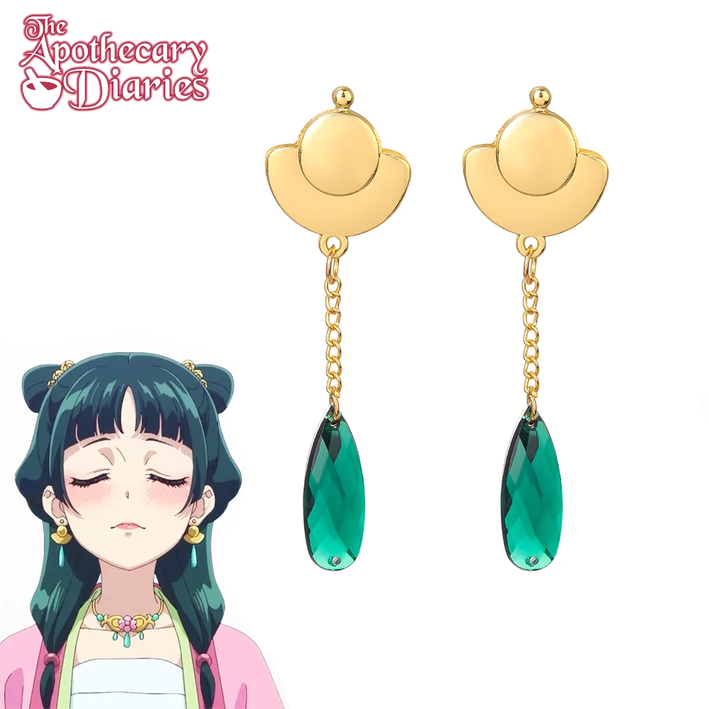 

Anime The Apothecary Diaries Earrings Maomao Cosplay Green Drop Earrings for Women Jewelry Gift