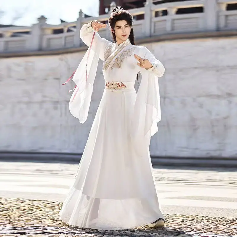 오리지널 남성용 고대 한복 전통 자수 의상 니치 카니발 파티 요정 전사 의상