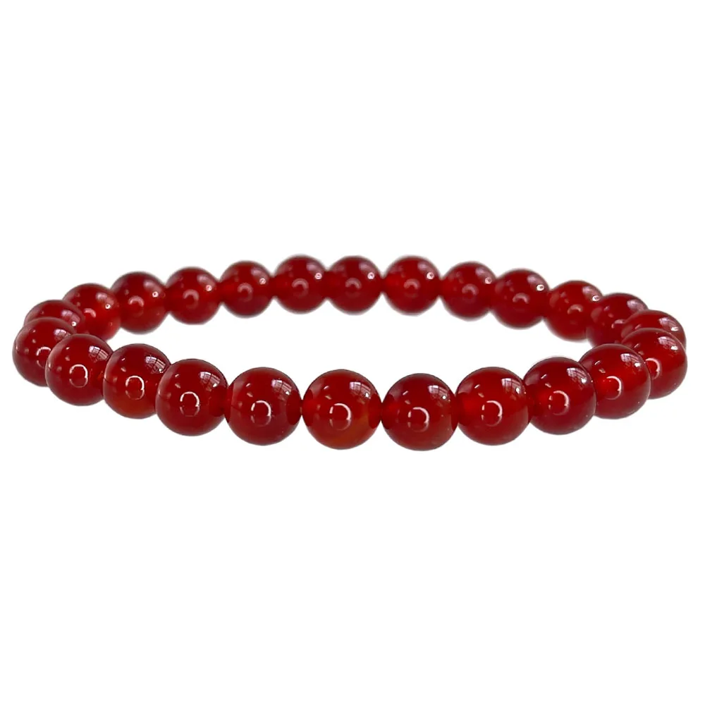 Natural Stone Bracelet Wholesale 6/8mm Red agate Red Jasper Blue Coral Round Beads Beaded Charm Stretch Bracelets