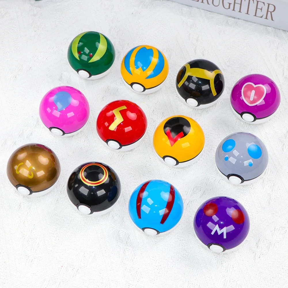 12 قطعة كرة البوكيمون Pokeball بيكاتشو Pokeball عمل الشكل الكرتون أنيمي Kawaii دمية كزة الكرة جمع هدايا عيد ميلاد الاطفال