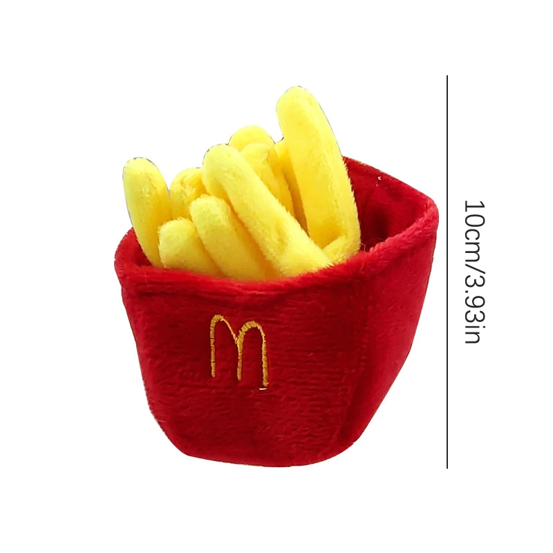 Cute French Fries Plush Pendant Keychain Couple Bag Pendant Creative Doll Small Doll Plush Toy Party Gift