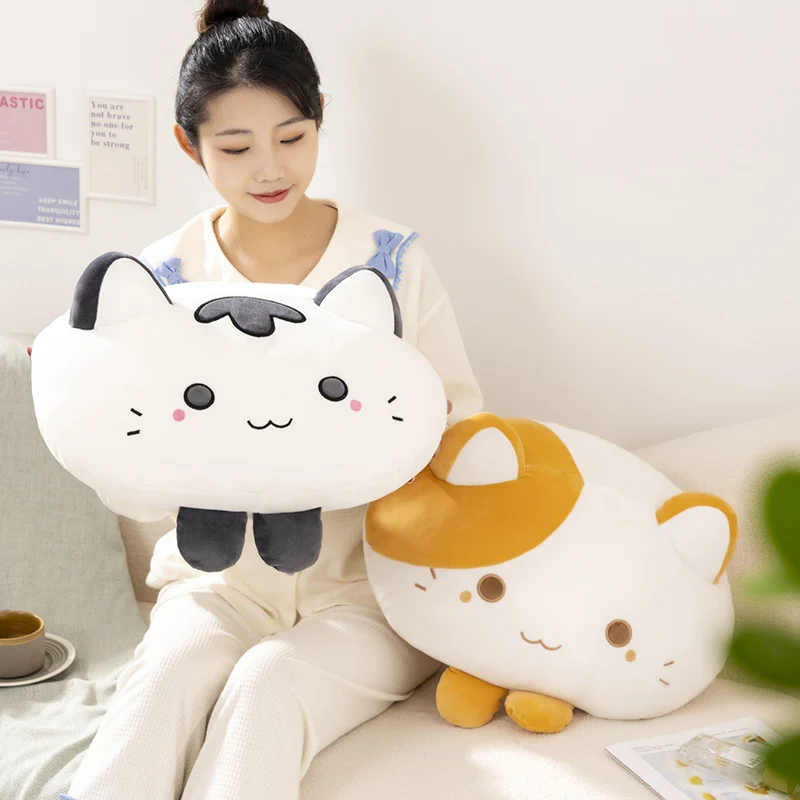 1pc 50CM Kawaii Squishy Cat Plush Toys Cute Sweet Kitten Pillow Stuffed Soft Sofa Cushion Animal Dolls for Gifts