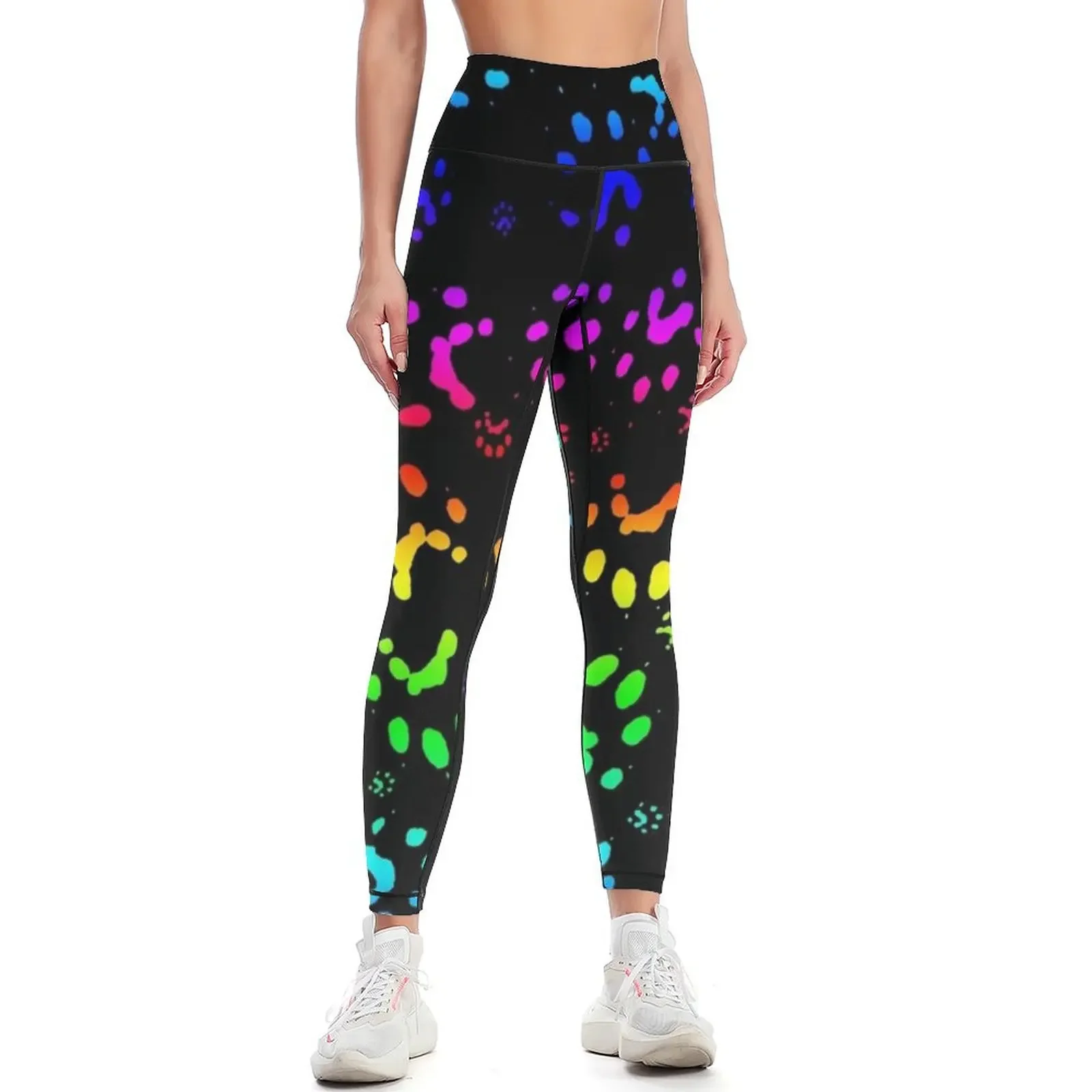 

Ferret Paws - Rainbow on Black Leggings sportswear woman gym 2025 Sports pants for Women's high waist for girls Womens Leggings