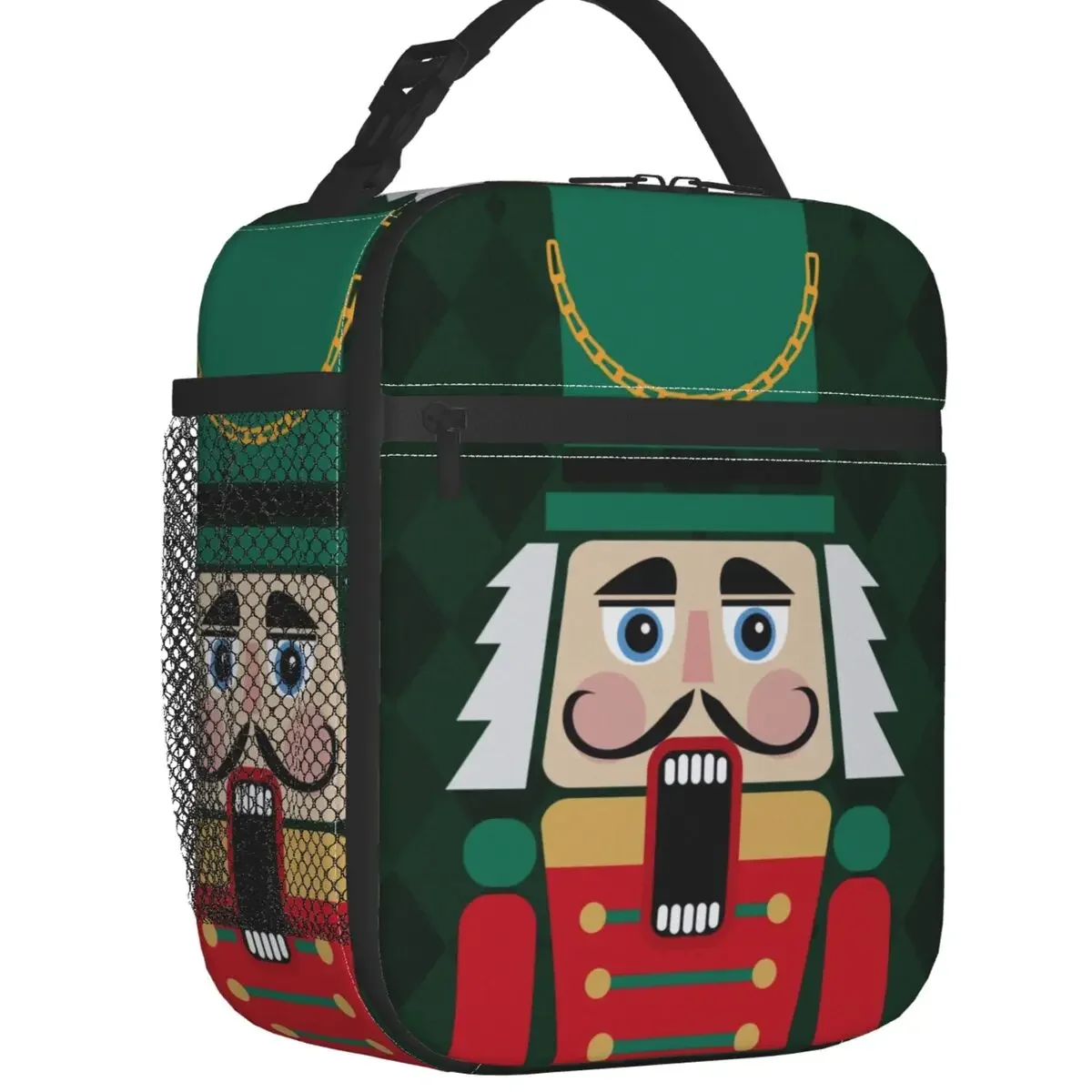 

Nutcracker Doll Insulated Lunch Bag for Women Cartoon Toy Soldier Christmas Gift Thermal Cooler Bento Box Beach Camping Travel