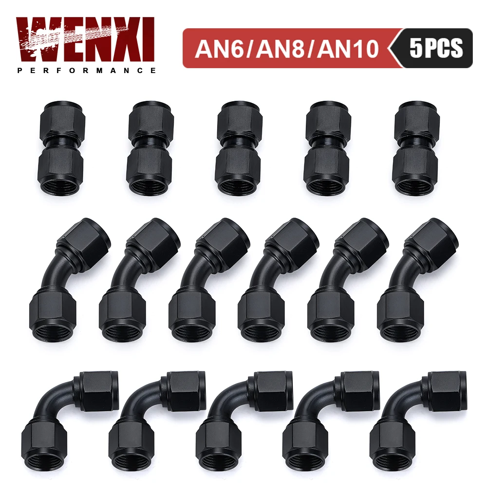 

5 шт. Универсальный 0 45 90 градусов AN6 AN8 AN10 «мама» до AN6 AN8 AN10 «мама» Гидравлический шланг Колено Масляный радиатор Фитинг Шланговые фитинги