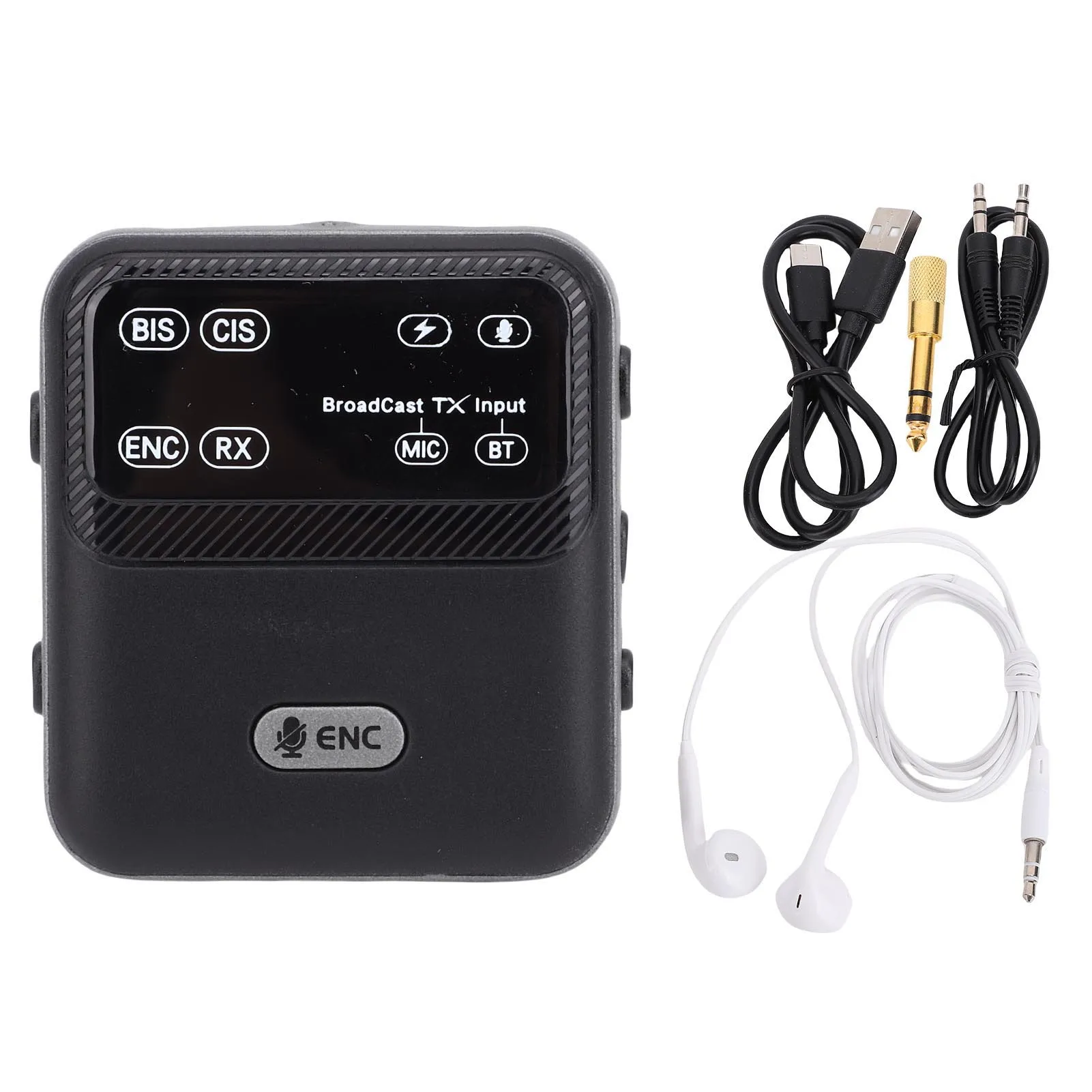 เครื่องรับส่งสัญญาณบลูทูธ 6.0 แบบพกพา HiFi พร้อมระบบตัดเสียงรบกวน ENC แบตเตอรี่ใช้งานได้นาน ช่องต่อ 3.5 มม. สำหรับการนำทาง