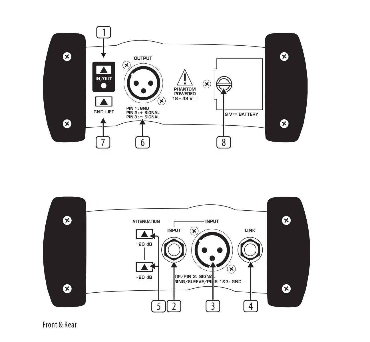 RTS LDI-100S Phantom DI-Boxes DI-100 Active Direct Box для Behringer