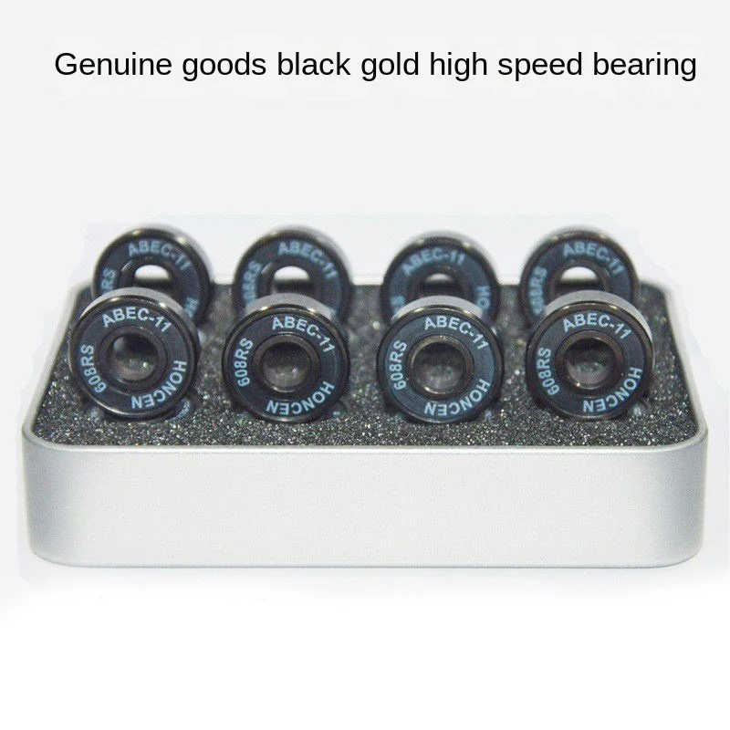 

16 PCS 608RS Bearings ABEC-11 High Speed 7 Balls Chromium Steel Bearings for Roller Skates Land Longboard Scooter Board