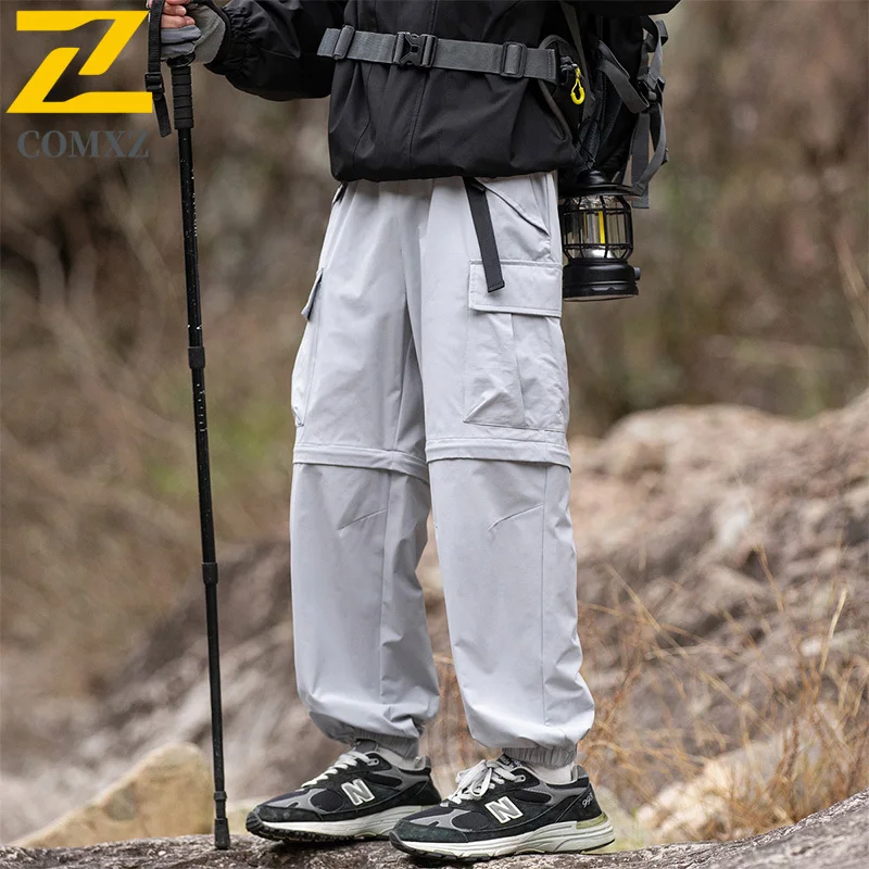 

2025 New Men's Charge Trousers Outdoor Detachable Leg Waterproof Loose Mountaineering Pants Leisure Camping Hiking Men's Pants