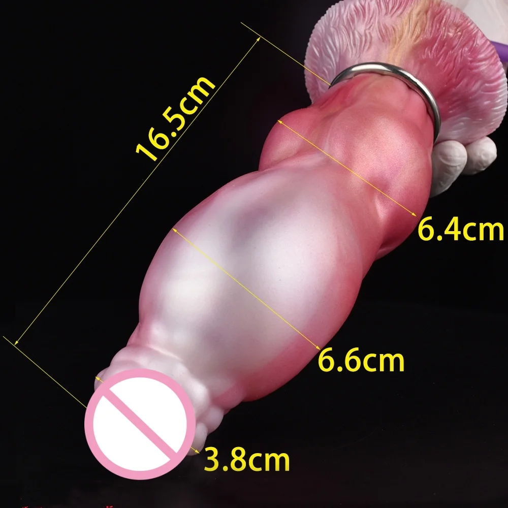 VaHppy Inflatable Dildos Large Female Masturbator Penis 16.5*6.6cm Gay Anal Expansion Simulated Animal Dildos Bear/Dog SM BDSM