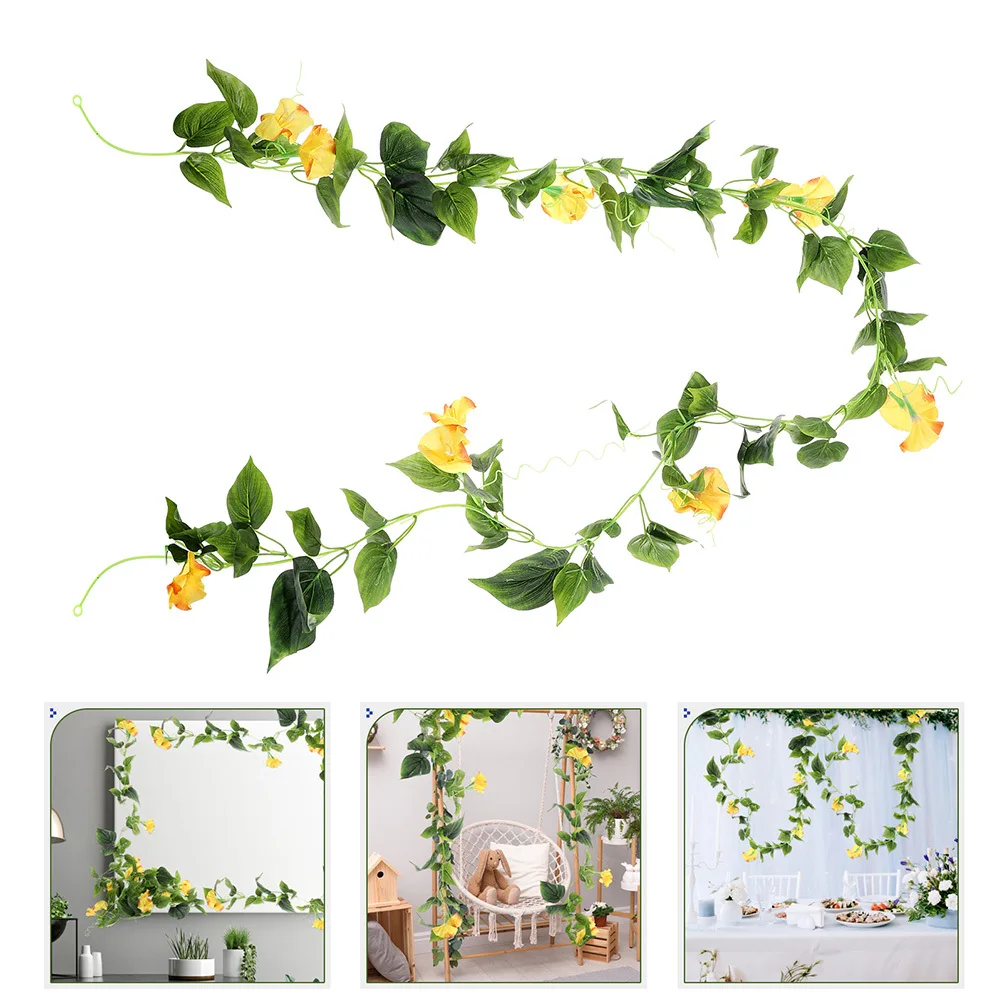 

2pcs Realistic Artificial Flower Vine High Simulation Hanging Decorative Vines For Home Wall Door Wedding Arch Faux Plants