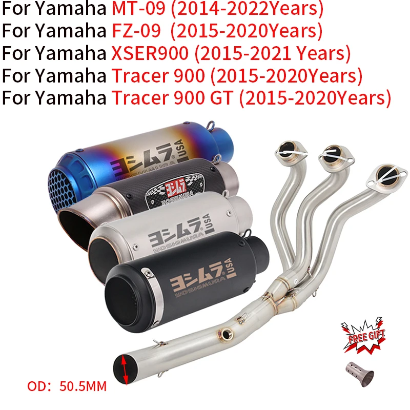 For Yamaha MT-09 FJ09 MT09 TRACER 900 GT 2015 - 2021 Full Systems Motorcycle Exhaust Escape Modify Front Link Pipe DB Killer