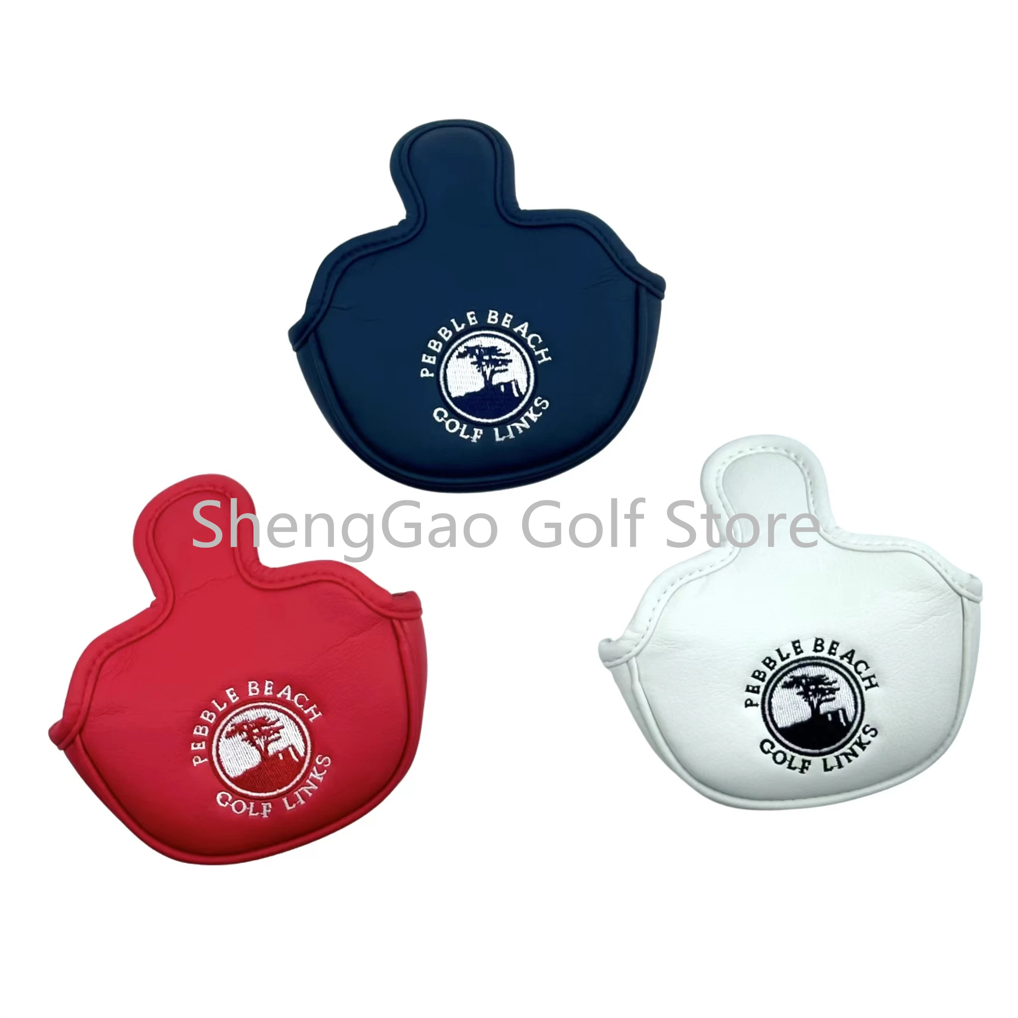 Juste de putter de golf en cuir PU avec fermeture magnétique, motif petit arbre, maillet moyen, tête de club de putter