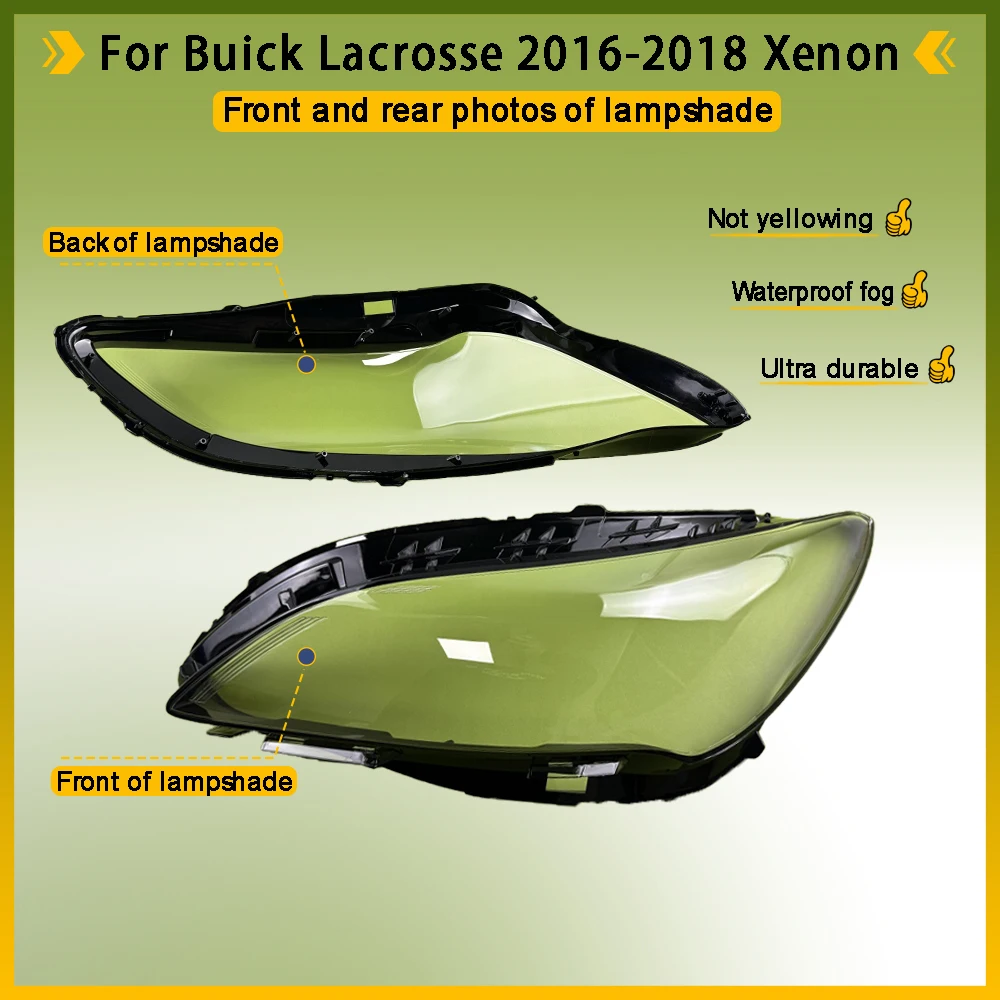 For Buick Lacrosse 2016 2017 2018 (Medium configuration) Front Headlight Cover Transparent Lampshade Lamp Shell Masks Plexiglass