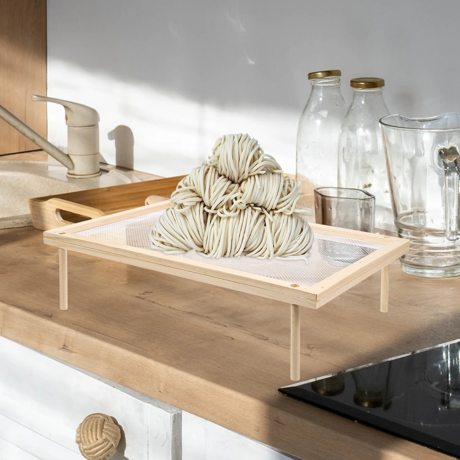 

Drying Rack for Pasta Noodle Spaghetti Large Size Hanging Short Italian Anti Skid Legs Food Grade Wood Kitchen Baking Tools