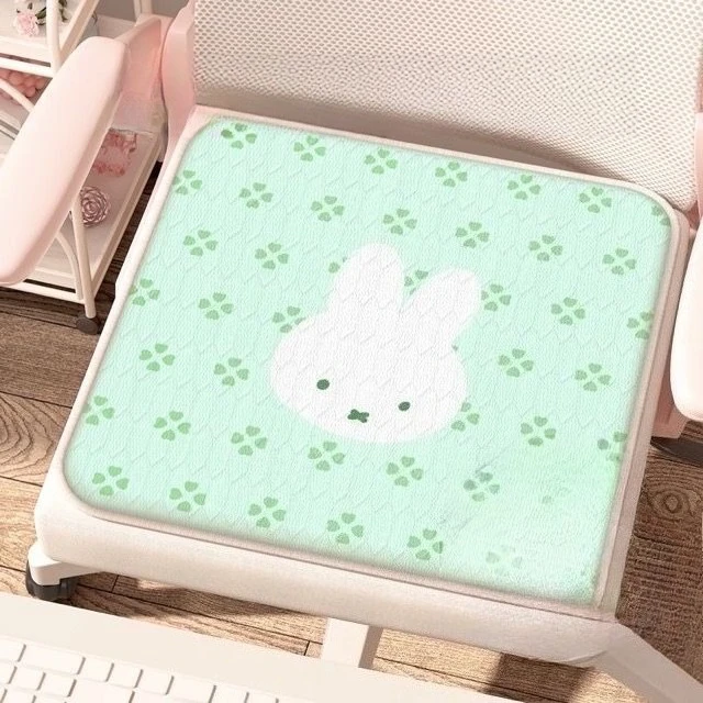 Anime Coolness Tencel Cute Cartoon Miffy Square Cushion Dining Chair Butt Pad Four Seasons Universal Office Chair Sedentary Mat view 4