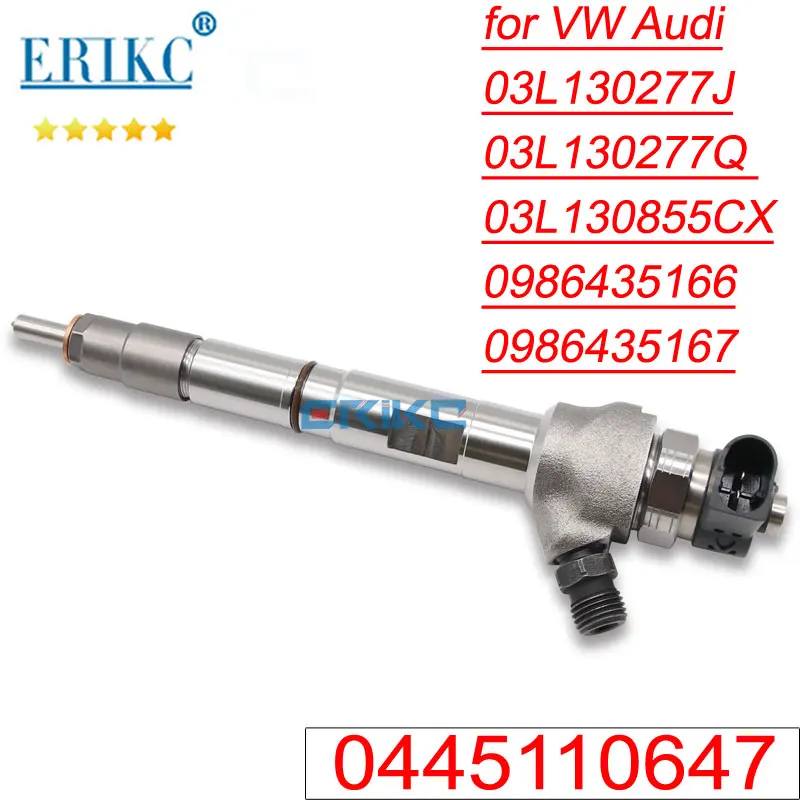 0 445 110 647 Injector Nozzle 0445110647 Diesel Sprayer 0986435167 for VW Audi 2,0 TDI 03L130277J 03L130277Q BOSCH 03L130855CX